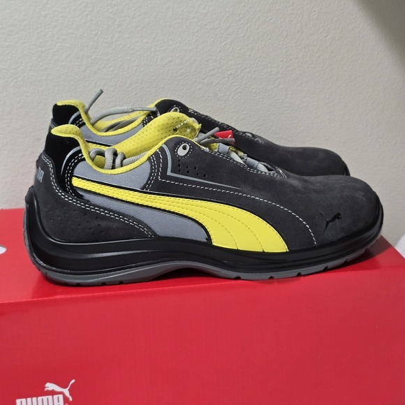 New Puma Touring Low Mens Size 10 Gray Yellow Composite Toe Safety Working Shoes - Picture 5 of 10